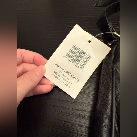 NEW Deadstock Vintage Genuine Leather Saddle Bag Black Leather Purse - Picture 5 of 8